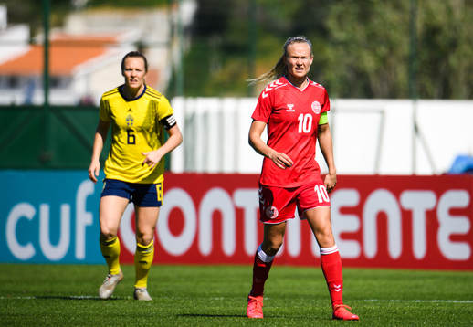 Magdalena Eriksson of Sweden and Pernille Harder of Denmark