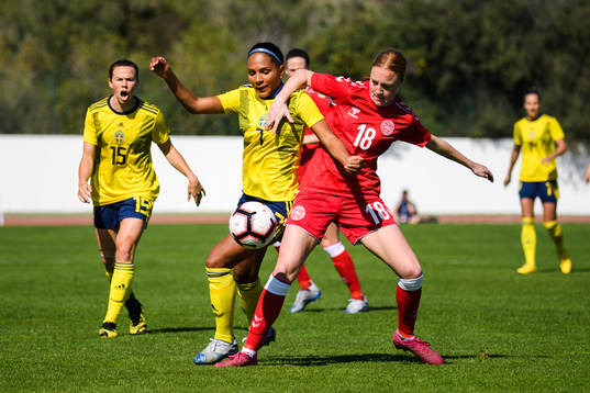 Madelen Janogy of Sweden and Sara Holmgaard of Denmark