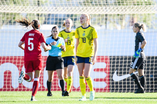 Fridolina Rolfö of Sweden looks dejected