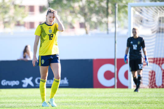 Fridolina Rolfö of Sweden looks dejected