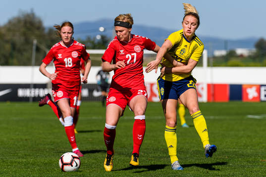 Sara Holmgaard, Luna Gevitz of Denmark and Mimmi Larsson of