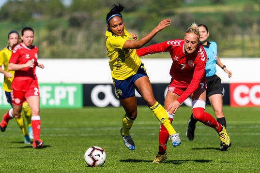 Madelen Janogy of Sweden and Sanne Troelsgaard of Denmark