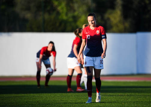 Caroline Graham Hansen of Norway looks dejected