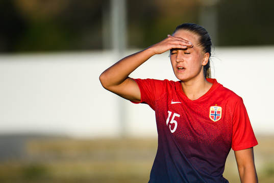 Amalie Eikeland of Norway looks dejected