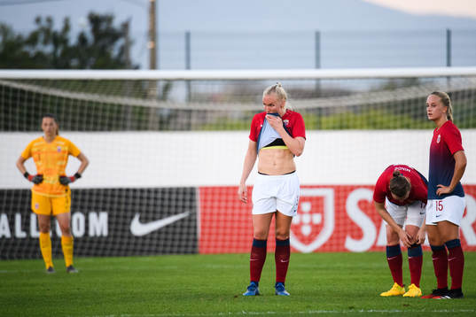 Maria Thorisdottir of Norway looks dejected