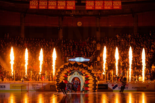 Frölundas intro innan ishockeymatchen i SHL mellan