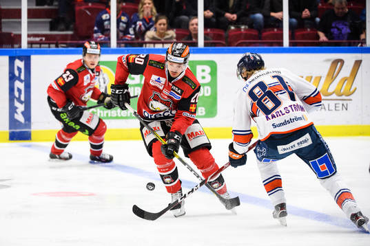 Malmö Redhawks Henrik Hetta och Växjös Fredrik Karlström