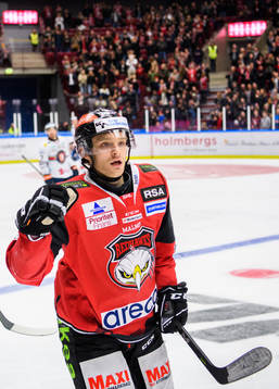 Malmö Redhawks Johan Olofsson jublar