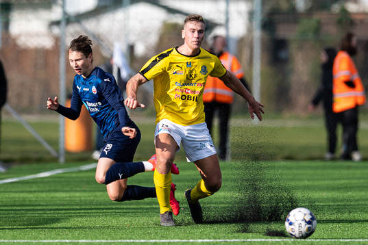 Helsingborgs Alex Timossi och Lunds Jakob Ottosson