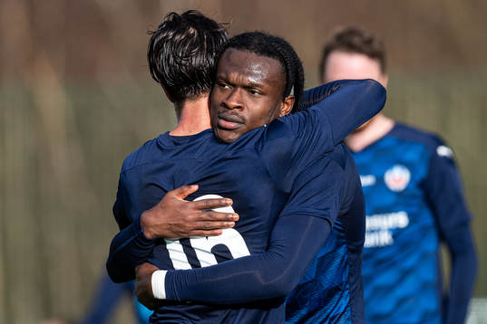 Helsingborgs Erik Figueroa och Noel Mbo jublar