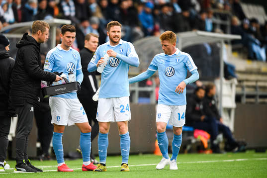 Malmö FFs Marcus Antonsson , Lasse Nielsen och Anders
