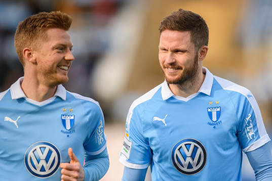 Malmö FFs Anders Christiansen och Lasse Nielsen
