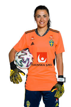 Goalkeeper Zecira Musovic poses for a portrait