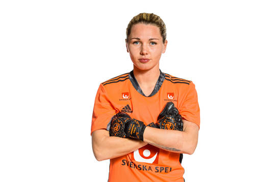 Goalkeeper Jennifer Falk poses for a portrait