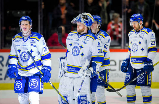 Leksands Linus Persson, målvakt Janne Juvonen, Nils Åman