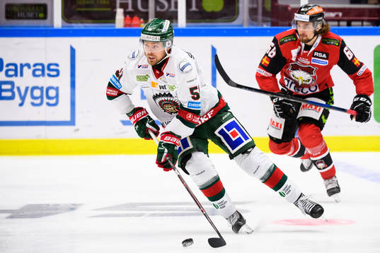 Frölundas Mats Rosseli Olsen och Malmö Redhawks Adam