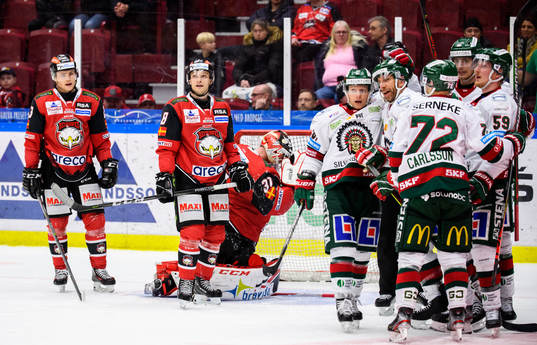 Malmö Redhawks Christoffer Forsberg, Johan Olofsson och