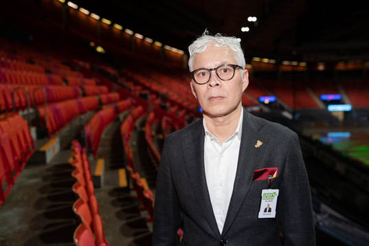 Frölundas presschef Peter Pettersson Kymmer innan