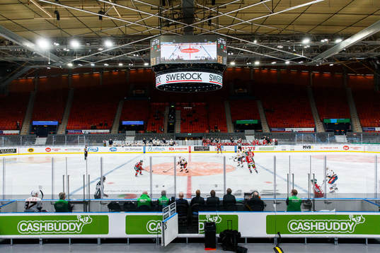 Vy över ishockeymatchen i SHL mellan Frölunda och