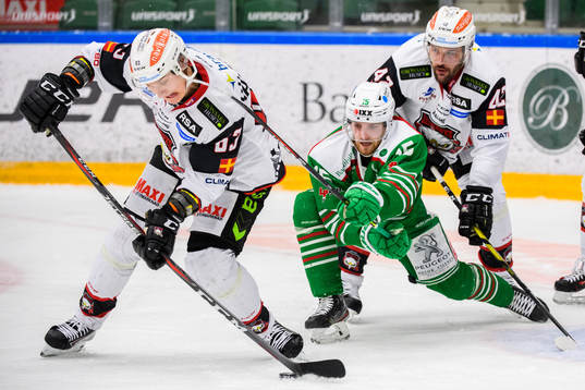 Rögles Simon Ryfors och Malmö Redhawks Fredrik Händemark
