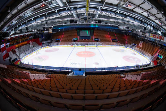 Coop Norrbotten Arena interiör med tomma läktare