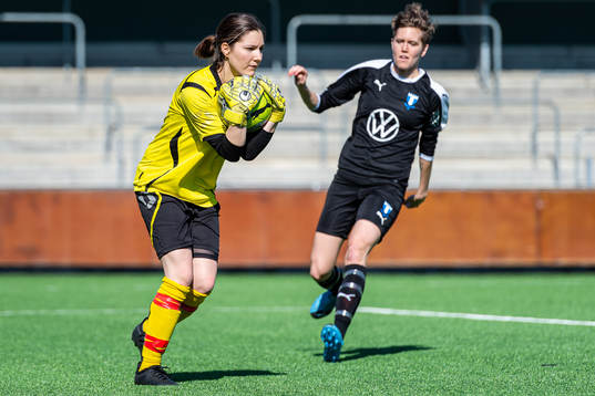 Lunds målvakt Elisa Wandinger och Malmö FFs Anna Hellsten