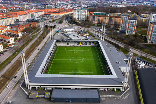 Drönarvy över Bravida Arena