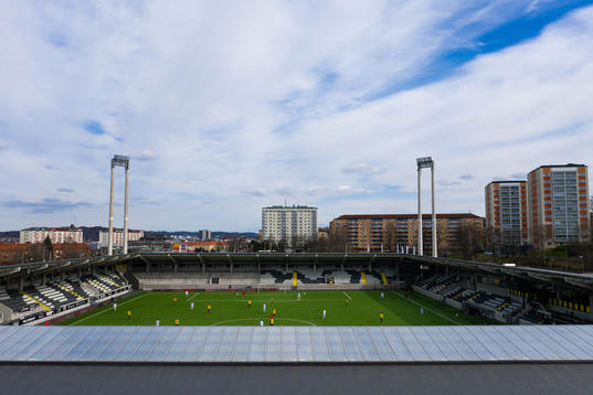 Drönarvy över Bravida Arena