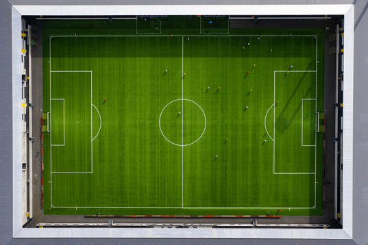 Drönarvy över Bravida Arena