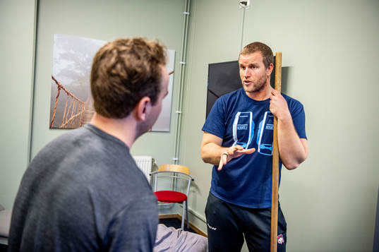 Ponthus Westerholm och fystränare Freddie Sjögren