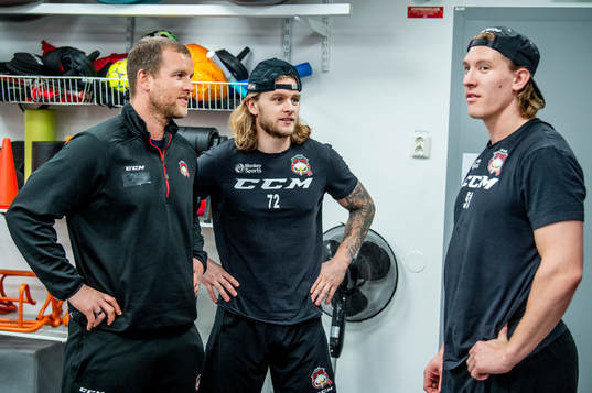 Fystränare Freddie Sjögren, Nicolai Meyer och Emil
