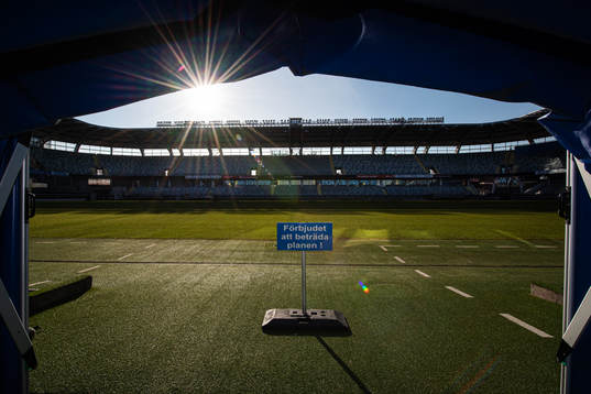 View from the player tunnel at Gamla Ullevi as the