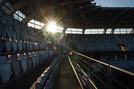 Spectator seats at Gamla Ullevi as the coronavirus,