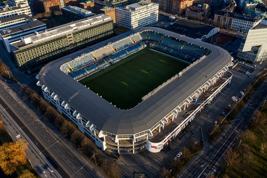 Aerial view of Ullevi and Gamla Ullevi as the coronavirus,