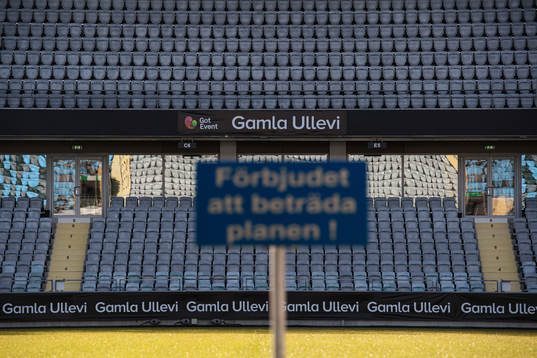 Spectator stands at Gamla Ullevi as the coronavirus,