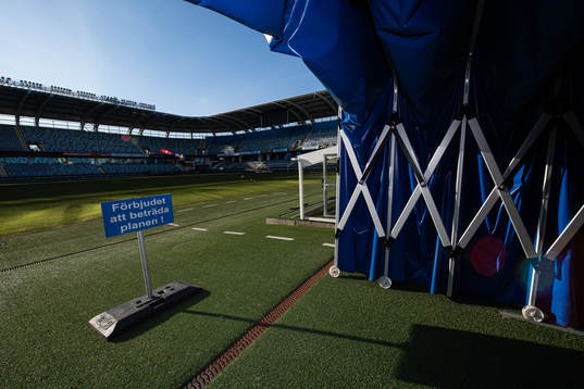 View from the player tunnel at Gamla Ullevi as the