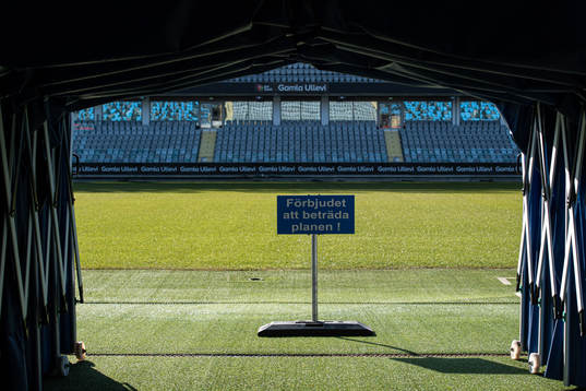View from the player tunnel at Gamla Ullevi as the