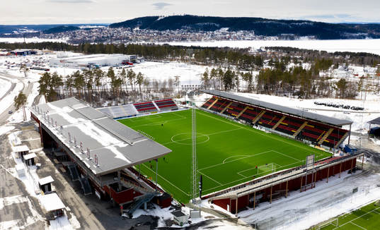 Aerial view of Jämtkraft Arena as the coronavirus,