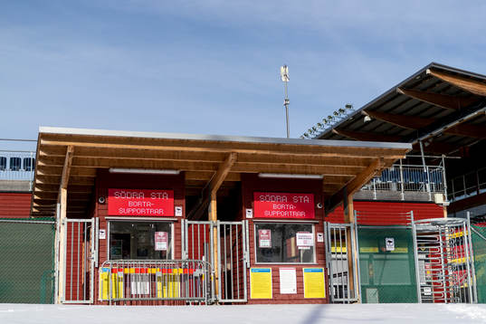 Ticket booths for away supporters at Jämtkraft Arena as