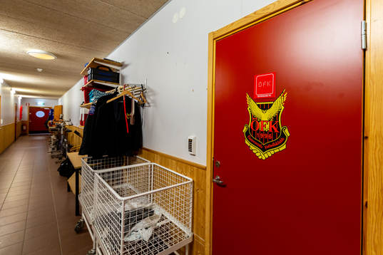 The door to Östersunds dressing room as the coronavirus,