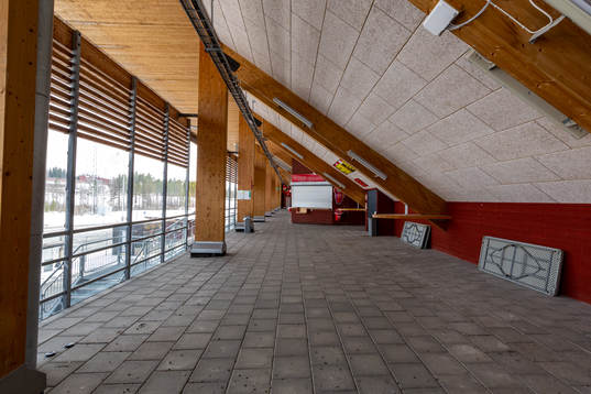 Empty halls inside Jämtkraft Arena as the coronavirus,