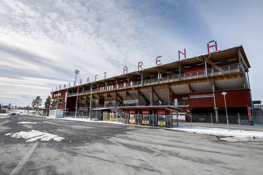 Exterior view of Jämtkraft Arena as the coronavirus,