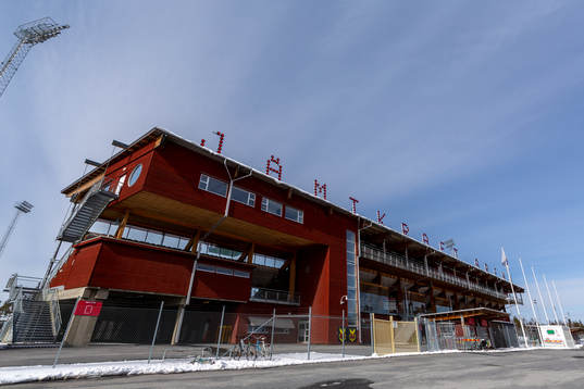 Exterior view of Jämtkraft Arena as the coronavirus,