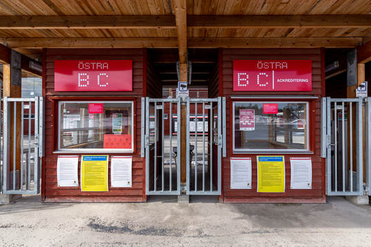 Ticket booths at Jämtkraft Arena as the coronavirus,