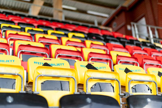 Spectator seats at Jämtkraft Arena as the coronavirus,