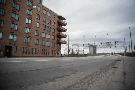 The Skanstull bridge as the coronavirus, COVID-19, outbreak