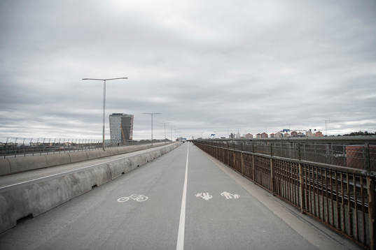 The Skanstull bridge as the coronavirus, COVID-19, outbreak