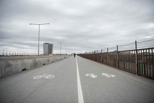 The Skanstull bridge as the coronavirus, COVID-19, outbreak