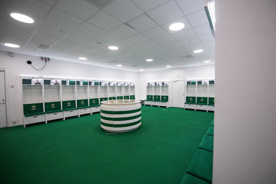 The Hammarby players dressing room at Tele2 arena as the