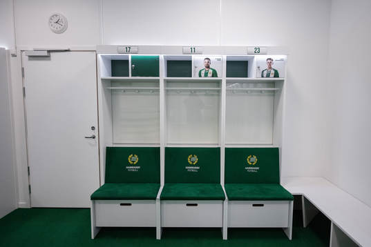 The Hammarby players dressing room at Tele2 arena as the